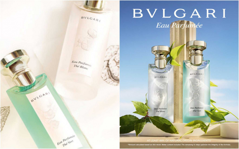 寶格麗將Thé Vert (綠茶)與Thé Blanc (白茶)兩款代表性香氣，從古龍水精緻昇華為淡香水版本。（圖／品牌提供）