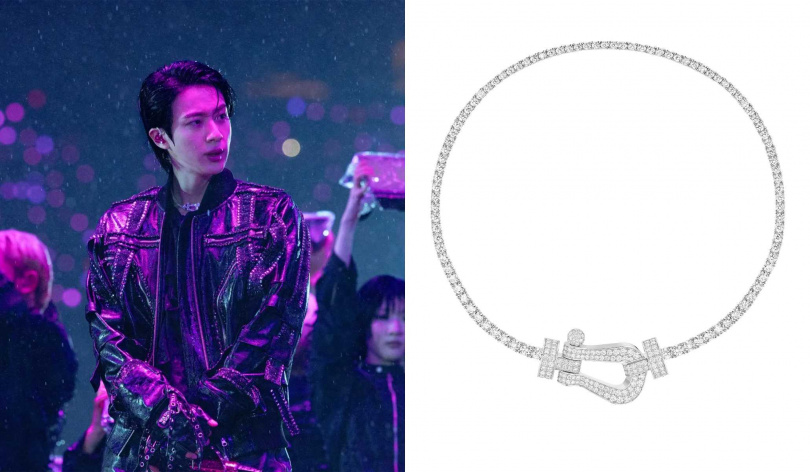 FRED 白金釦環鑲嵌密鑽Force 10 XL 項鍊(圖/Jin IG、品牌提供)