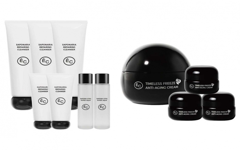 針對母親節，ESSENCARE也推出潔顏乳、乳霜、眼霜的買大送小優惠組，換算下來最低近57折，是入手的最佳好時機。（圖／品牌提供）