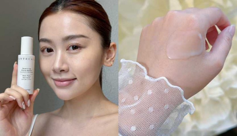 質地更加絲滑好延展，能瞬間被皮膚吸收。獨特花植配方同步掃除肌表暗沉並淡化淺層紋路，提升肌膚光澤與平滑度，除去歲月痕跡。香緹卡 雪牡丹臻白透亮精華 30ml／14,000元（圖／廖怡婷 攝）