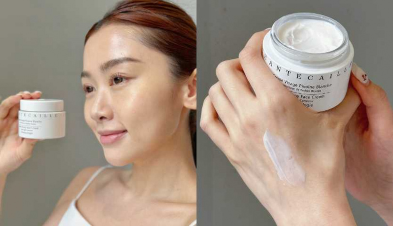 柔嫩奶油質地輕潤好吸收，為肌膚深層滋養，運用專利成分有感淡化色斑、勻亮膚色，改善暗沉不均，展現穩定透亮的健康膚質。香緹卡 雪牡丹臻白透亮乳霜 50ml／13,500元（圖／廖怡婷 攝）
