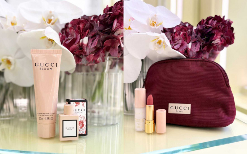 9/4~9/30期間消費滿額的禮贈是超棒的花悅淡香精身體乳、隨身香氛跟彩妝旅行組！（圖／吳雅鈴攝）