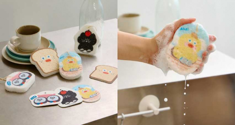 消費滿888元即贈-早午餐兄弟放空木漿海棉，4款隨機贈送（圖／品牌提供）