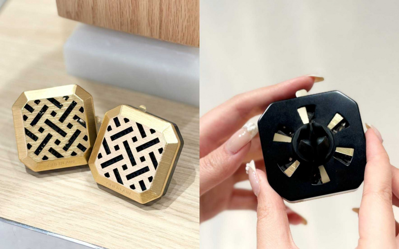 車用擴香還貼心設有調整裝置，想要味道濃一點或淡一點都能自由進行調整。（圖／吳雅鈴攝）