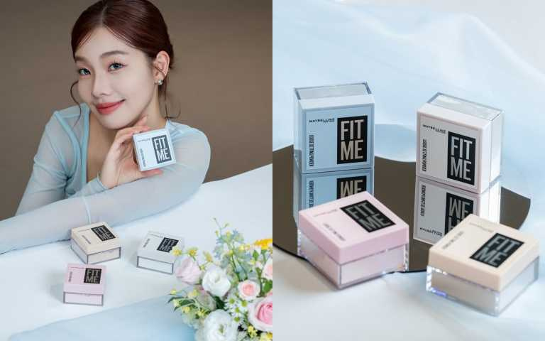 MAYBELLINE FIT ME輕嫩透薄紗蜜粉 10g/450元,共推出寶寶藍、柔膚裸、澎嫩粉、晶透白4色選。(圖/品牌提供)