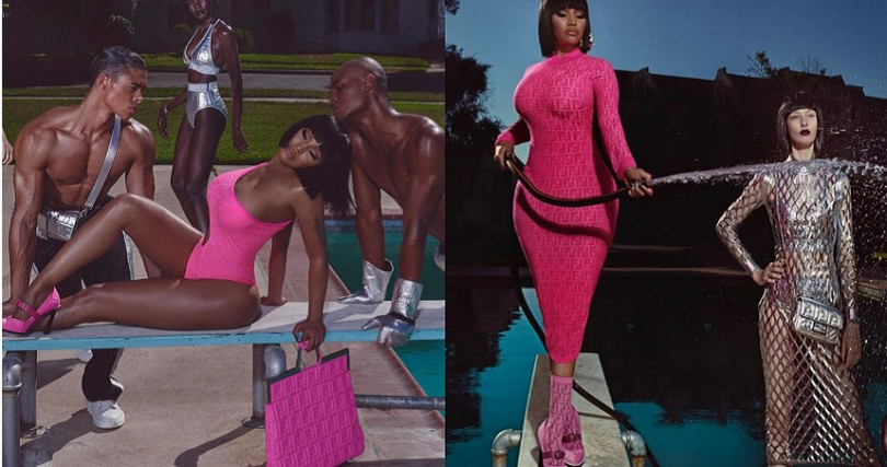 聯名系列以緊身強調出身體線條，正如Nicki Minaj所喜好的穿著風格。（圖／翻攝自Nicki Minaj IG）