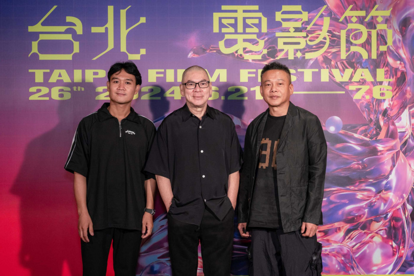 《無所住》台北電影節首映，亞儂．弘尚希（左起）、李康生、蔡明亮，與觀眾們暢聊拍攝趣事。（圖／台北電影節提供）