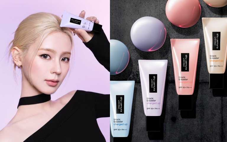 (左)薇娟成為植村秀超快充亮顏乳的代言人！(右)植村秀 超快充亮顏乳30ml/1500元；50ml/2,100元。（圖／品牌提供）