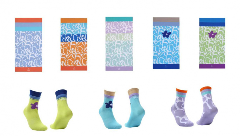 「生長系列」襪款特別打造拼接假兩件雙層撞色襪筒，配色讓人百看不厭又有時尚感。