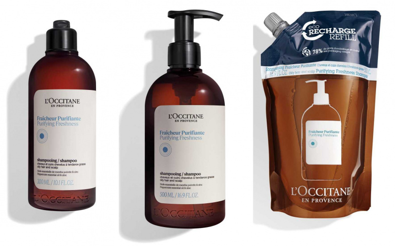L'OCCITANE草本淨涼洗髮乳共有300ml、500ml及補充包的不同容量。（圖／品牌提供）