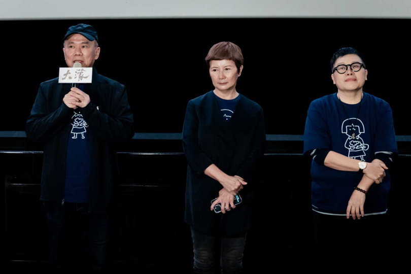 電影《大濛》監製葉如芬（右）、李烈（中）及導演陳玉勳（左）被戲稱為電影界最強「福祿壽」。（圖／華文創）