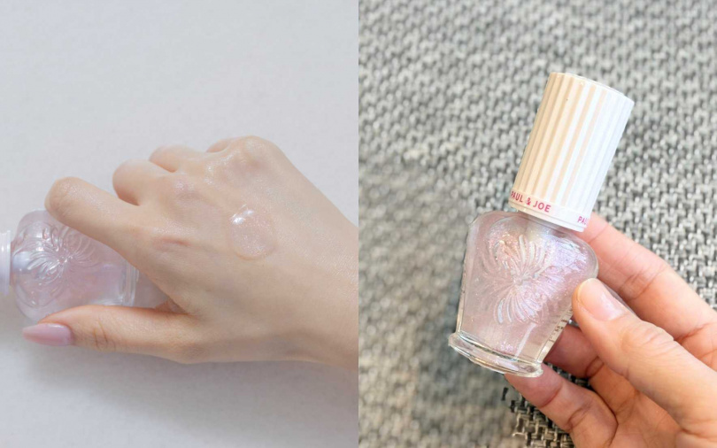 PAUL&JOE粉紅櫻花珍珠光隔離乳／700元（圖／吳雅鈴攝、品牌提供）