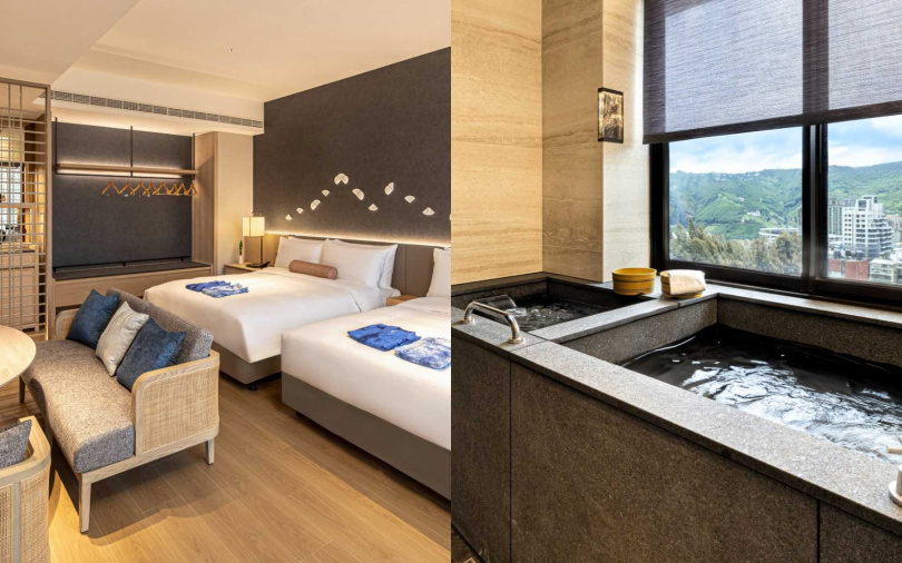 北投區「北投晶泉丰旅」結合北投溫泉與自然採光設計，為講究休息品質的旅人提供便捷的溫泉療癒假期。（圖／Booking.com提供）