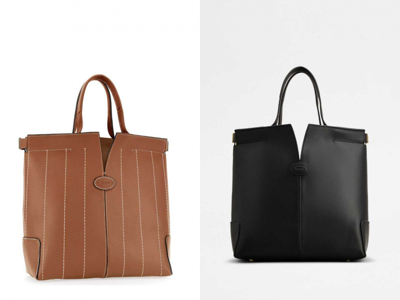 TOD'S DI FOLIO棕色條紋手提斜背包/77,900元,DI FOLIO手提斜背包/67,900元(圖/品牌提供)
