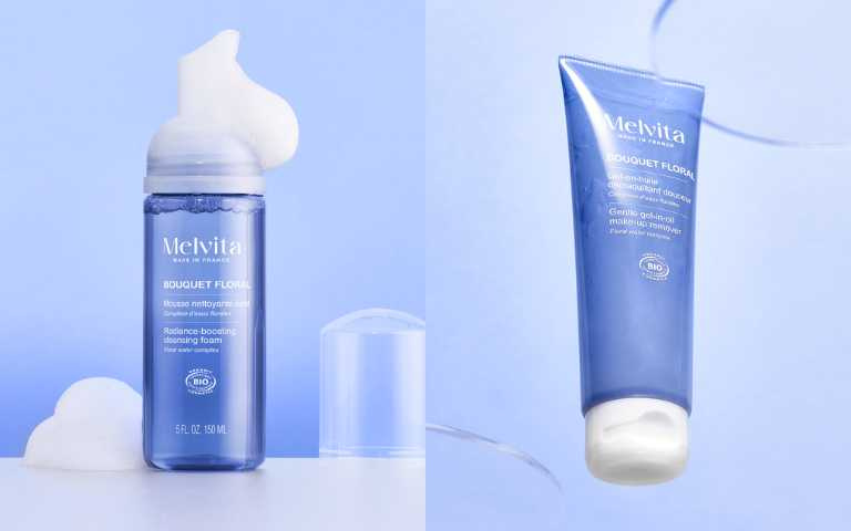 Melvita 花姸防護潔面慕絲 150ml NT.1,080元、花姸防護潔面凝膠 200ml NT.1,080元(圖/品牌提供)