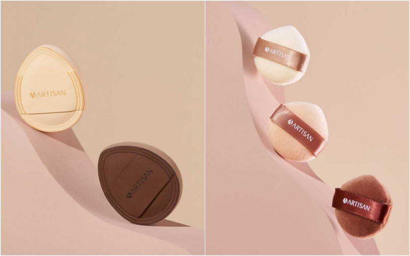 ARTISAN厚片舒芙蕾手指粉撲(2入)by 1028／149元、ARTISAN定妝植絨手指蜜粉撲(3入)by 1028／109元（圖／品牌提供）