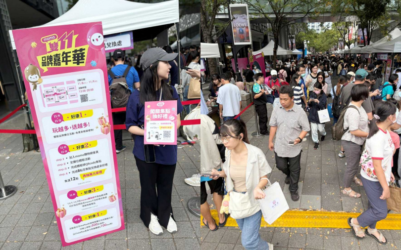 橫貫香堤大道的網紅嘉年華市集，開幕當天便吸引眾多人潮。（圖／吳雅鈴攝）