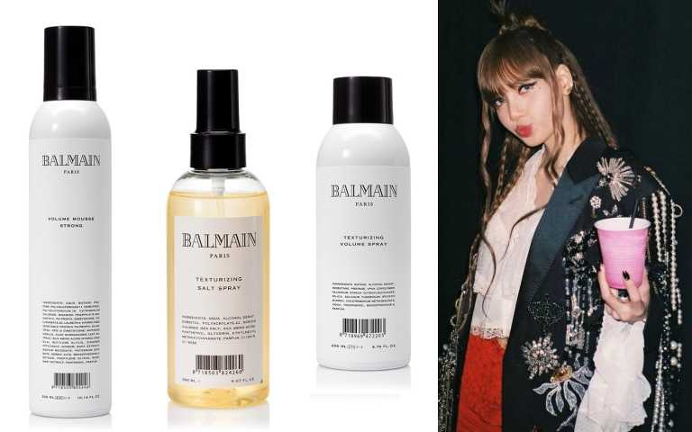 Balmain Hair Couture有推出許多可塑造出不同質感的造型髮品，如海鹽質地改變噴霧、質地改變蓬鬆噴霧、強力豐盈慕絲等。（圖／品牌提供、取自Lisa IG）
