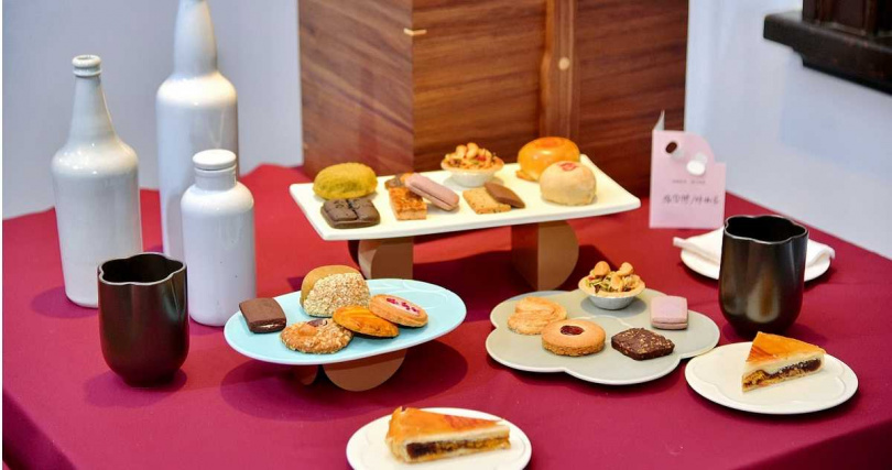 郭元益也宣布推出業界首創「喜餅到府試吃」專人服務，並由台灣設計師兩個八月量身打造專屬杯盤餐具。（圖／郭元益提供）