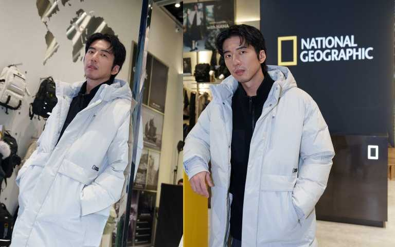 傅孟柏演繹國家地理服飾ATLAS WINDSTOPPER BY GORE-TEX LABS 2L 中長版羽絨連帽外套(80:20 波蘭RDS鵝絨)/建議售價請洽品牌門市(圖/品牌提供)