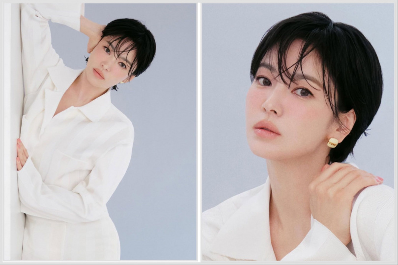 宋慧喬以漫畫短髮搭配濕感瀏海,打造清冷又柔和的高級氛圍。(圖/翻攝自IG)