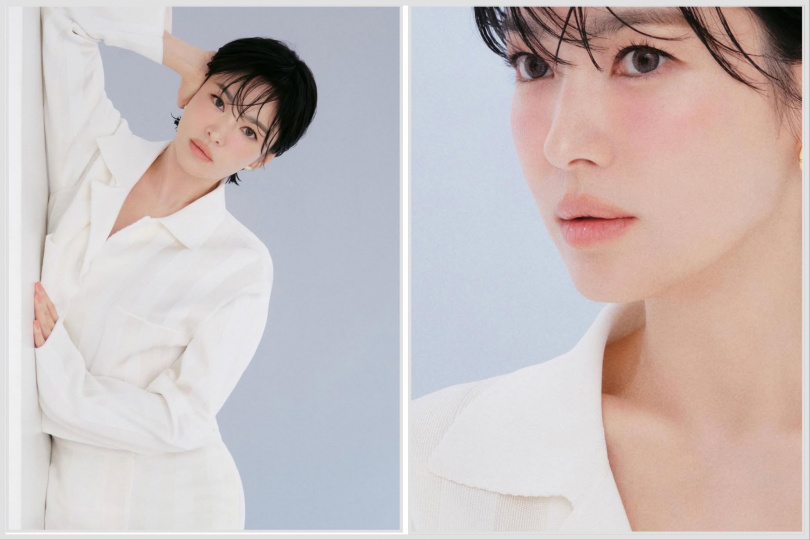 害羞腮紅以低飽和暈染呈現,打造自然紅潤感。(圖/翻攝自IG)