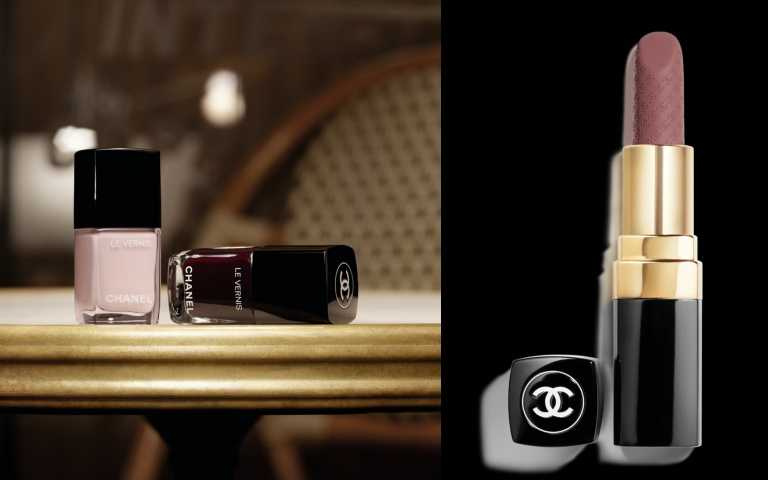 香奈兒COCO唇膏#165極致CRUSH限定3.5g / 1,850元、香奈兒時尚釉光指甲油#469 COCO 13ml / 1,170元。(圖/品牌提供)