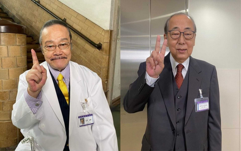 西田敏行（左）已經73歲，岸部一德74歲，此外《派遣女醫X》還有很多資深演員，拍攝現場話題常圍繞著健康打轉。