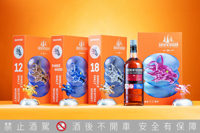 歐肯威士忌再度與知名台灣設計師葉忠宜攜手合作四款歐肯招財龍威士忌禮盒。