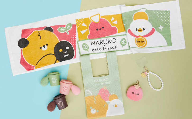 別忘了還有好可愛的滿額聯名贈品，運動毛巾、美妝蛋、手機鍊，因為通通只送不賣，數量有限要搶要快！（圖／品牌提供）