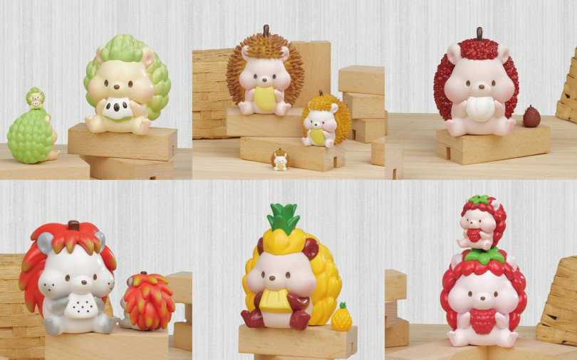 本次「水果刺蝟」系列公仔，完整共包含6款常規角色，更隱藏一款神秘特別版等你來收集。（圖／品牌提供）