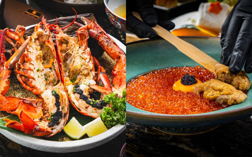 限定版「松露香焰龍蝦」、「爆量極上雲丹丼」。（圖／業者提供）