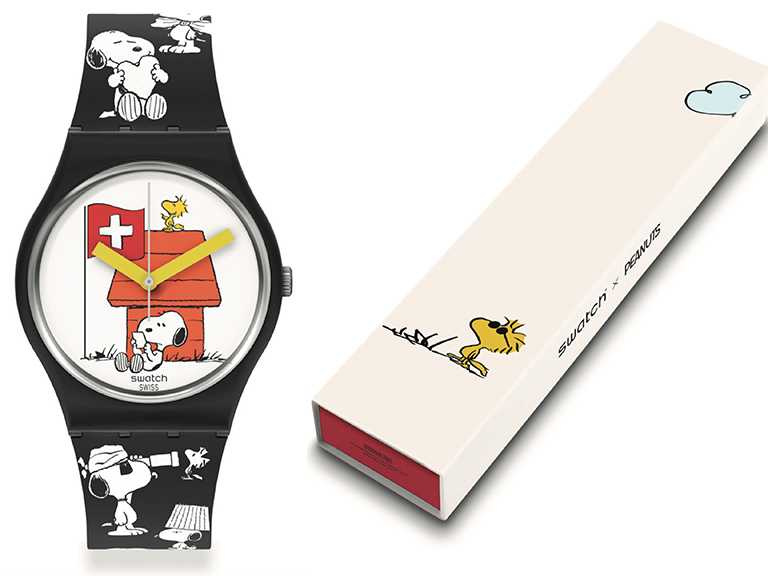 Swatch X Peanuts聯名系列腕錶，「Grande Bracchetto大英雄」錶款，34mm╱2,700元。（圖╱swatch提供）