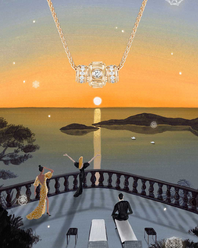 Possession 系列 18K 玫瑰金宮廷式雕刻飾紋鑽石項鍊／建議售價289,000（圖／品牌提供）