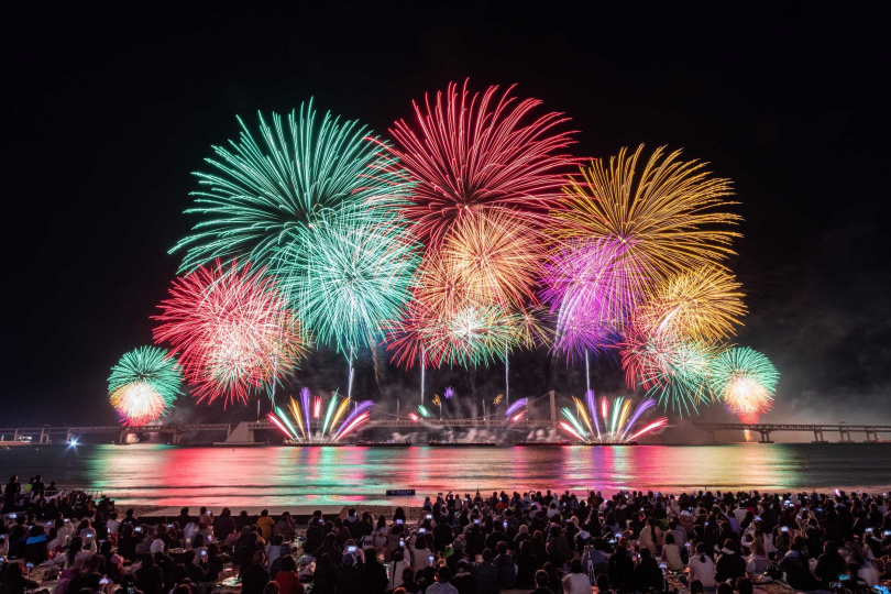 備受矚目的「2025釜山國際煙火節」已於KKday上搶先開賣座位區門票。（資料照，圖／KKday提供）