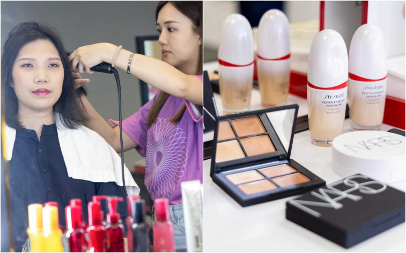 現場除了彩妝老師，還有資生堂國際櫃、 NARS、資生堂專業美髮與J&M髮藝團隊，一起為仍在抗癌旅程中的朋友帶來暖心服務。（圖／品牌提供）