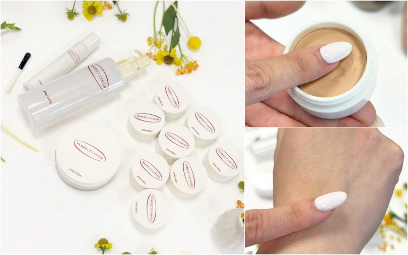 美妝界唯⼀社會關懷底妝Perfect Cover完美無痕肌系列，可幫助癌友修飾膚況、展現自然神采。（圖／吳雅鈴攝）