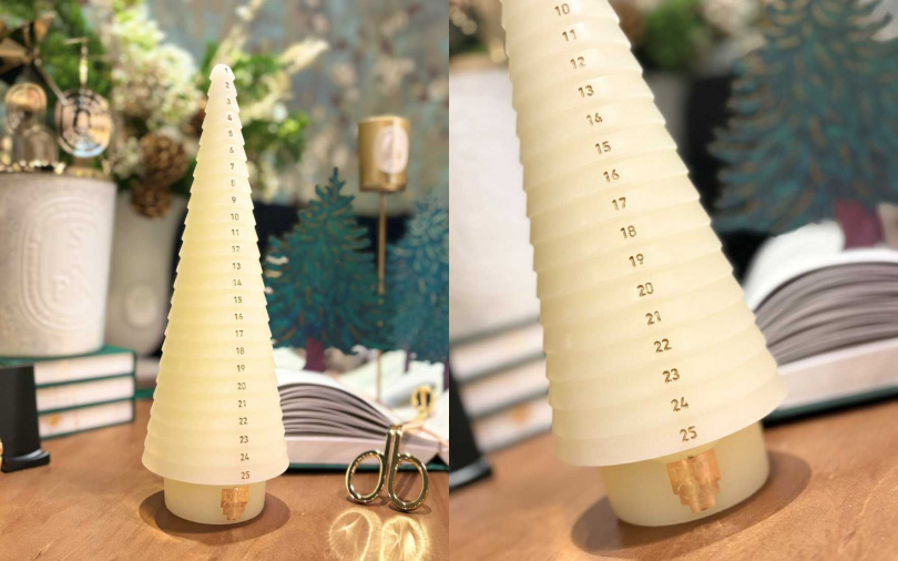 Diptyque的倒數香氛蠟燭一天點燃一格，在最後便能迎來最令人期待的聖誕節。（圖／吳雅鈴攝）