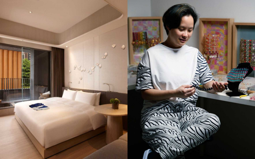 礁溪晶泉丰旅於2026年第一季邀請旅美藝術家杜盈蓓策劃「共織.織心」個展。(圖/晶泉丰旅提供)