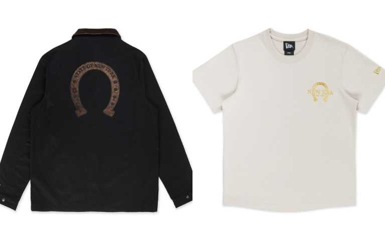 New Era外套YEAR OF THE HORSE黑/4,980元。女短袖Tee YEAR OF THE HORSE NEW ERA 石灰 /1,380元(圖/品牌提供)