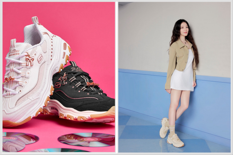 SKECHERS經典老爹鞋D’LITES迎來問世20週年,由品牌代言人舒華演繹全新限定系列。(品牌提供)