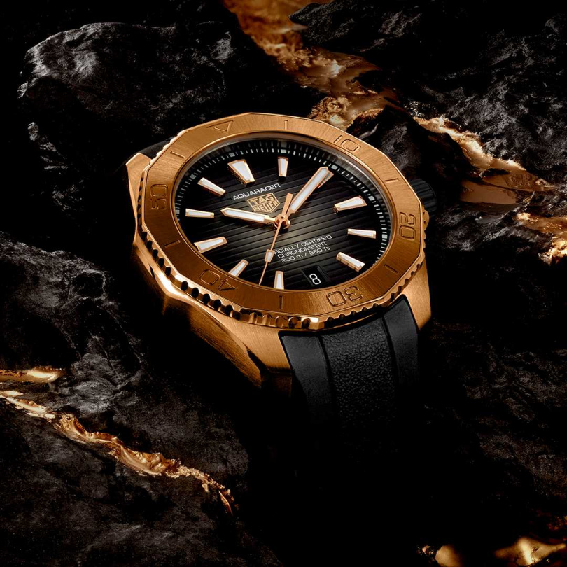 TAG Heuer Aquaracer Professional 200腕錶－18K玫瑰金款／605,700元（圖／品牌提供）