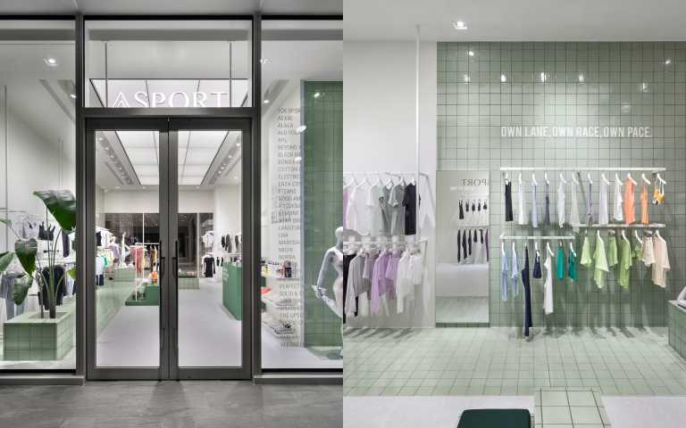 ASPORT NOKE忠泰店有著充滿綠意、生機感的幾何空間設計。（圖／品牌提供）