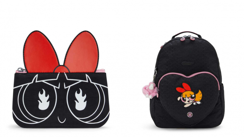 Kipling x 飛天小女警聯名系列_花花造型斜背包／2,880元，首爾包_SEOUL／5,680元（圖／品牌提供）
