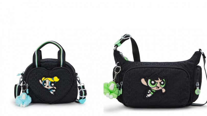 Kipling x 飛天小女警聯名系列_手提肩背兩用包／4,080元，牛角包_GABBETTE S／4,480元（圖／品牌提供）