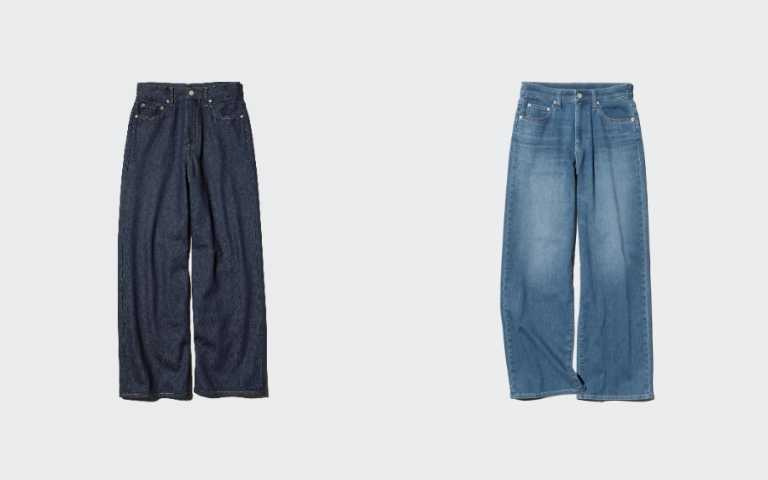 UNIQLO高腰寬版牛仔褲、EZY寬版直筒牛仔褲(圖/品牌提供)