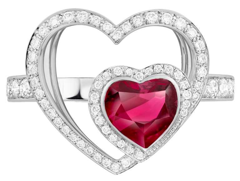 FRED「Pretty Woman」高級珠寶系列，Unconditional紅碧璽鑽石戒指╱340,900元。（圖╱FRED提供）
