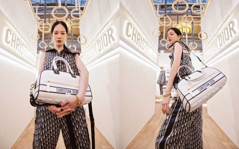 Dior Vibe Zip Bowling 白色小牛皮中型提包／135,000元。（圖／品牌提供）