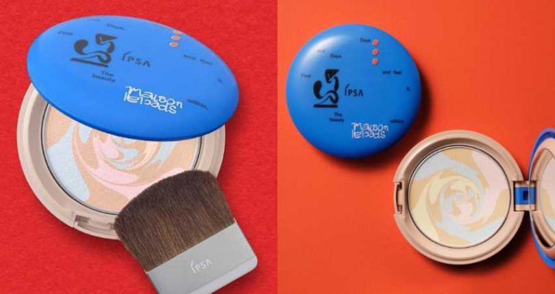 IPSA 誘光蜜粉盒／350元、誘光蜜粉餅 8.5g／900元、蜜餅刷＆蜜餅撲另售／150元（圖／品牌提供）