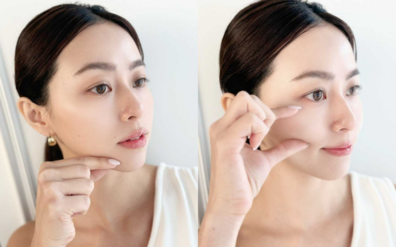 在家裡使用產品時，也能以簡單的手法來放鬆肌肉與筋膜，達到緊實拉提的效果。（圖／吳雅鈴攝）